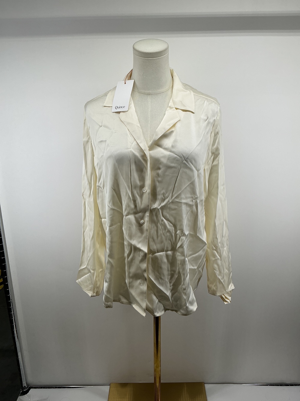 Washable Stretch Silk Notch Collar Blouse